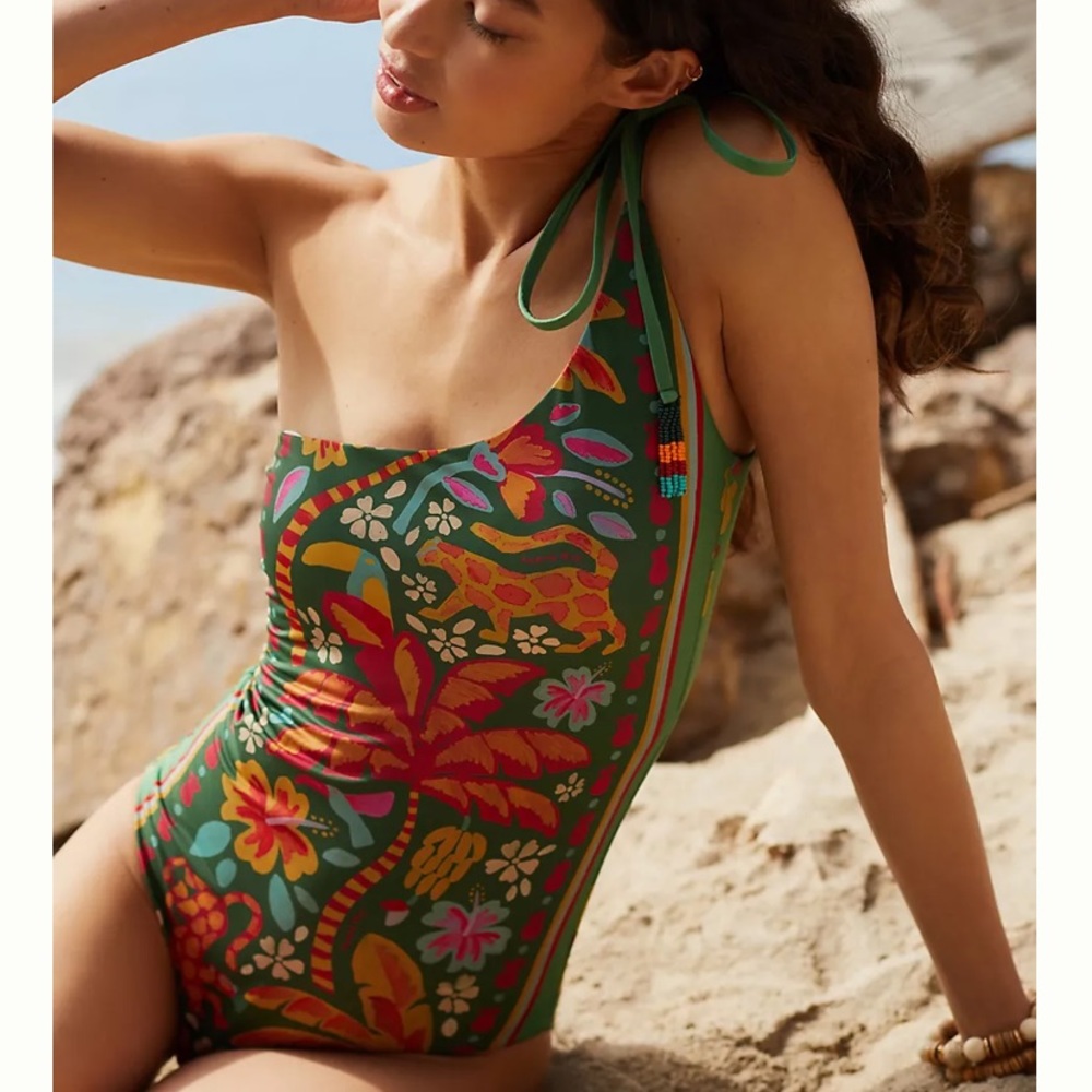 Farm Praia One-Shoulder One-Piece Swimsuit- excellent condition - used!!